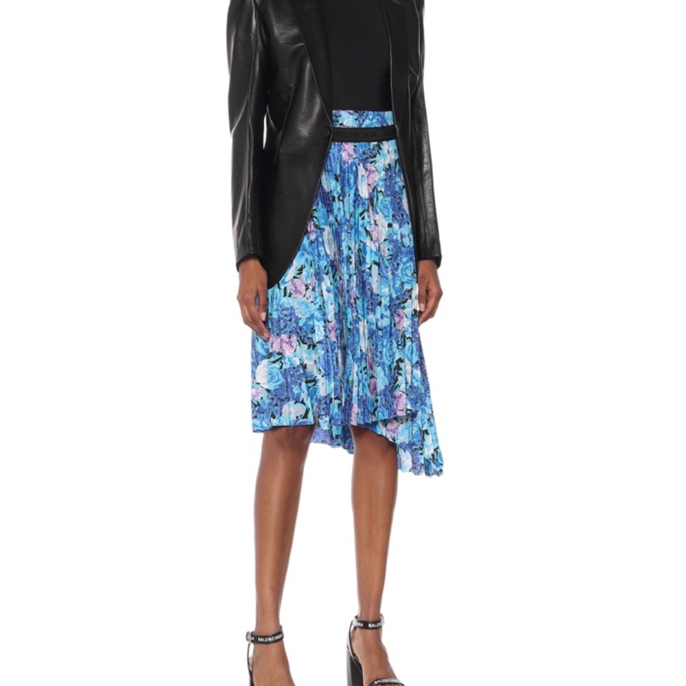 BALENCIAGA Floral Pleated midi skirt